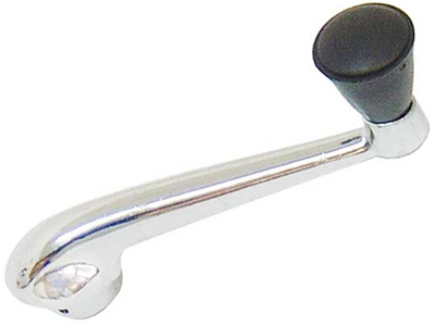 Manivela Vidro Fusca /70 Cromada (Botão Preto)