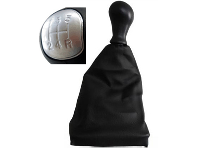 Coifa alavanca peugeot 206 napa preta bola prata