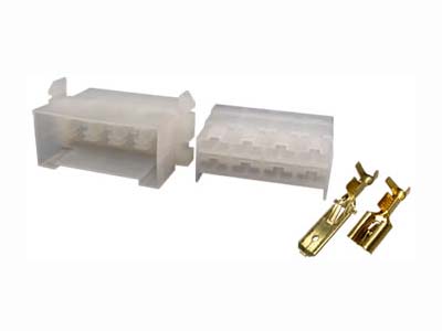Kit Conector 8 Vias (Macho/Fêmea/Terminais - Fio 6.3mm)