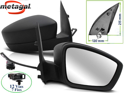 Retrovisor Ext Gol 13/ 4P LD c/c (Elétrico, Preto, S/Seta)