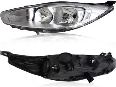 Farol new fiesta 13 le pisca cristal mascara cromada