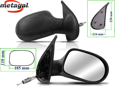 Retrovisor ext palio 11 2p ld c c preto base redonda