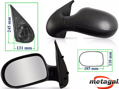 Retrovisor ext palio 11 4p le fixo preto base redonda