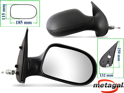 Retrovisor ext palio 11 4p ld c c preto base redonda