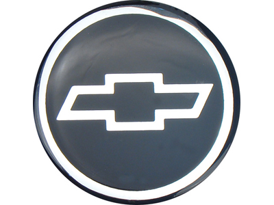 Emblema resinado calota gm preto prata jogo 48mm