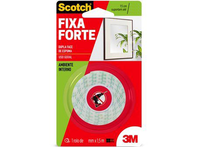 Fita Dupla Face 3M Espuma Scotch (Largura 12mm - 1,5 Metros)
