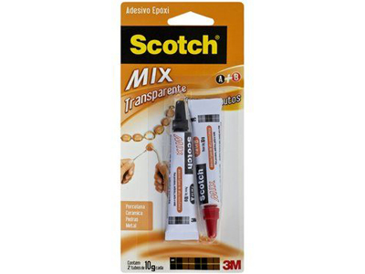 Adesivo epoxi scotch mix transparente 2x10 gramas