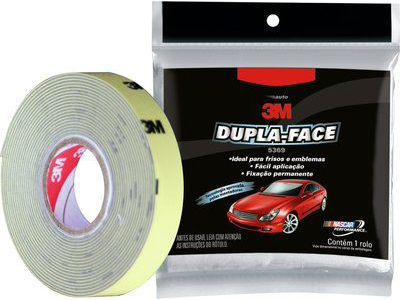 Fita dupla face cinza largura 12mm 3 metros