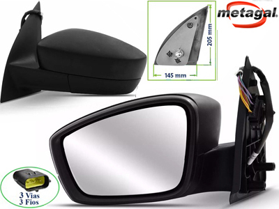 Retrovisor ext gol saveiro 13 2p le eletrico preto s seta