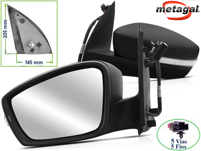 Retrovisor ext gol saveiro 13 2p le eletrico preto c seta