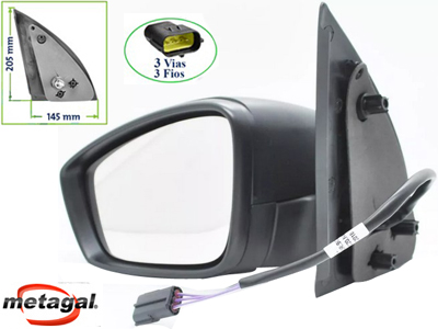 Retrovisor ext saveiro 09 12 le c c eletrico preto s seta