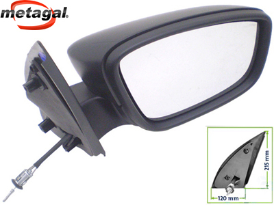 Retrovisor Ext Gol 08/12 4P LD c/c (Preto, S/Seta)