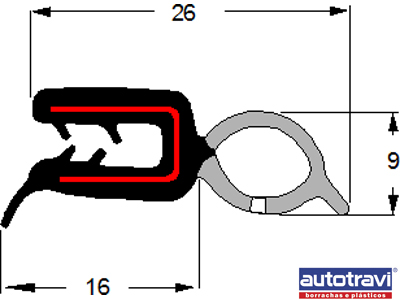 Borracha Tampa Traseira Universal Perfil Baixo S/Aba