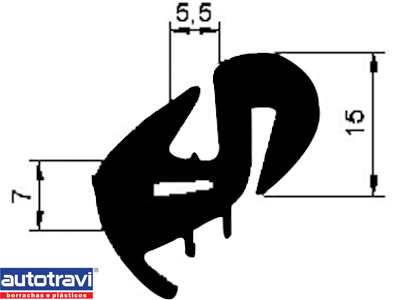 Borracha Vidro Lateral Gol /94 (Fixo - S/Encaixe Friso)