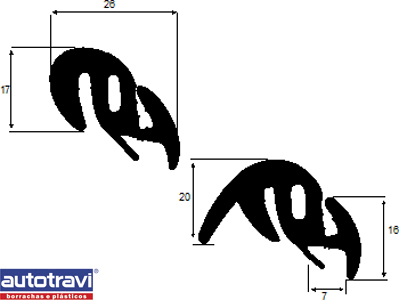 Borracha Vidro Lateral Gol 95/99 2P LD (Fixo - Preta)