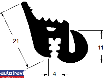 Borracha Vidro Lateral Kombi /96 (Canto Curvo)