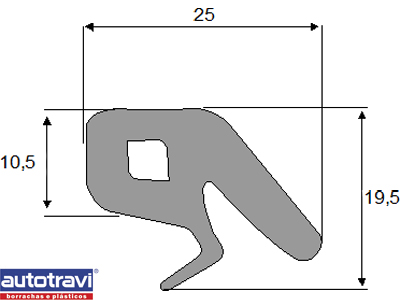 Borracha Porta Kombi 76/13 (Dianteira)
