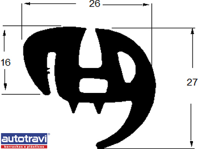 Borracha Parabrisa Chevette (S/Encaixe Friso)
