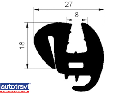 Borracha Parabrisa Opala/Caravan 69/92 (S/Encaixe Friso)
