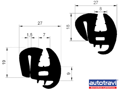 Borracha Vigia Opala 4 Portas (S/Encaixe Friso)