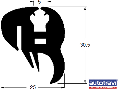 Borracha Parabrisa Escort/Verona/Apollo /92 (S/Friso)