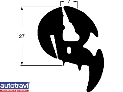 Borracha vigia corcel 77 2p s encaixe friso