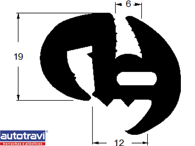 Borracha Vigia F-100/1000/4000/11000 72/92 (S/Encaixe Friso)