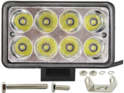 Farol Auxiliar Universal Milha Retangular (8 Leds, 24W)