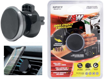 Suporte articulado e magnetico celular gps mp3