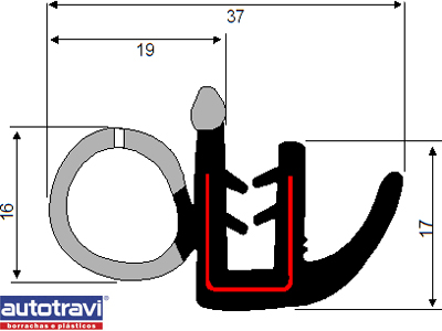 Borracha Porta Focus 09/13, Peugeot 206/Scenic, Clio 99/12