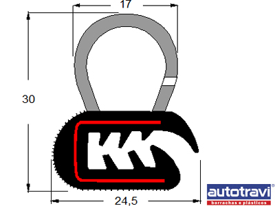Borracha Porta F-250/F-1000/F-4000/F-12000 94/ (S/Aba)