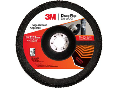 Disco Flap Linha Uso Geral 3M Grão 120 (4.1/2" - 115mm)