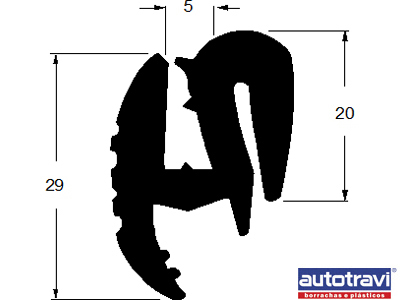 Borracha Vigia Fiat 147 (S/Encaixe Friso)