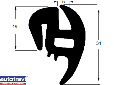 Borracha Parabrisa MBB 1113/2624 (S/Friso - Cabine Alta)