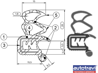 Borracha Porta Ducato/Boxer/Jumper (S/Aba - 4,30m)