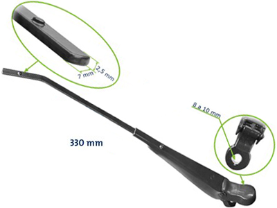 Braco limpador dianteiro mbb 78 88 3 limpadores baioneta