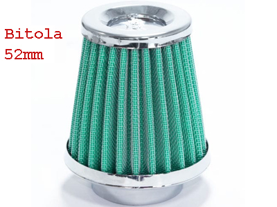 Filtro Esportivo Cônico Mono Fluxo Verde (52mm, 9.0cm)