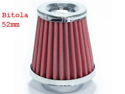 Filtro Esportivo Cônico Mono Fluxo Vermelho (52mm, 9.0cm)