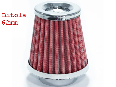 Filtro Esportivo Cônico Mono Fluxo Vermelho (62mm, 9.0cm)