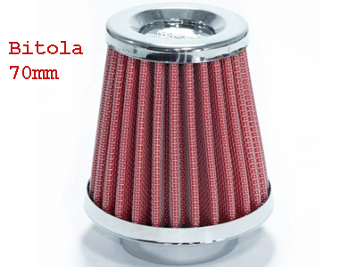 Filtro Esportivo Cônico Mono Fluxo Vermelho (70mm, 9.0cm)