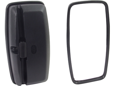 Retrovisor Ext Caminhão VW 2005 200x370mm (Plano, Preto)