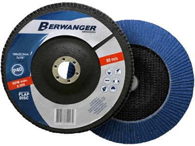 Disco Flap Linha Berwanger Grão 040 (7"x7/8" - 180mm)