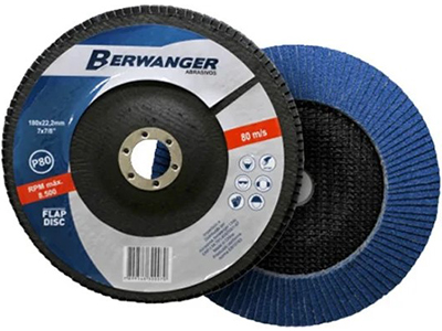 Disco Flap Linha Berwanger Grão 080 (7"x7/8" - 178mm)