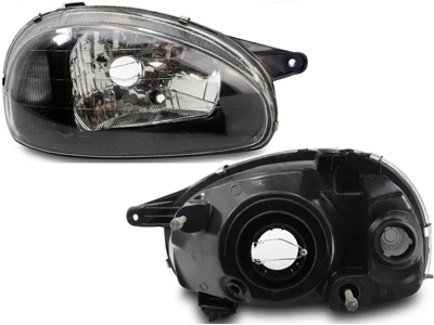 Farol Corsa 00/10 LD (Carcaça Preta, Negra, Pisca Cristal)