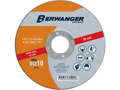 Disco corte berwanger dci10 pro 4 1 2 115mmx1 0mmx22 2mm