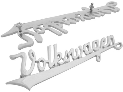 Emblema volkswagen manuscrito metal cromado