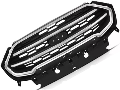 Grade ecosport 17 preta friso cinza cromado