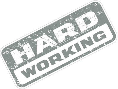 Adesivo hard working strada 14 cinza escuro