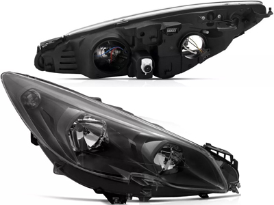Farol peugeot 308 408 16 ld mascara negra
