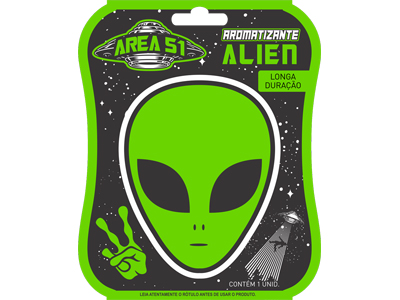Aromatizante miniatura alien verde area 51